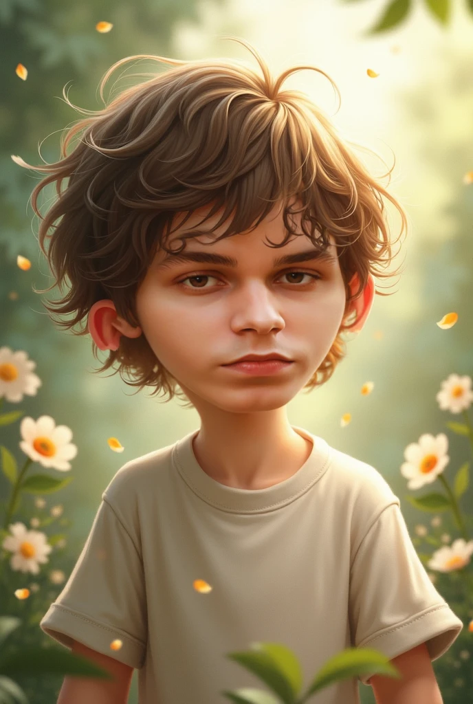 poetic vector boy profile pic on brown vintage theme