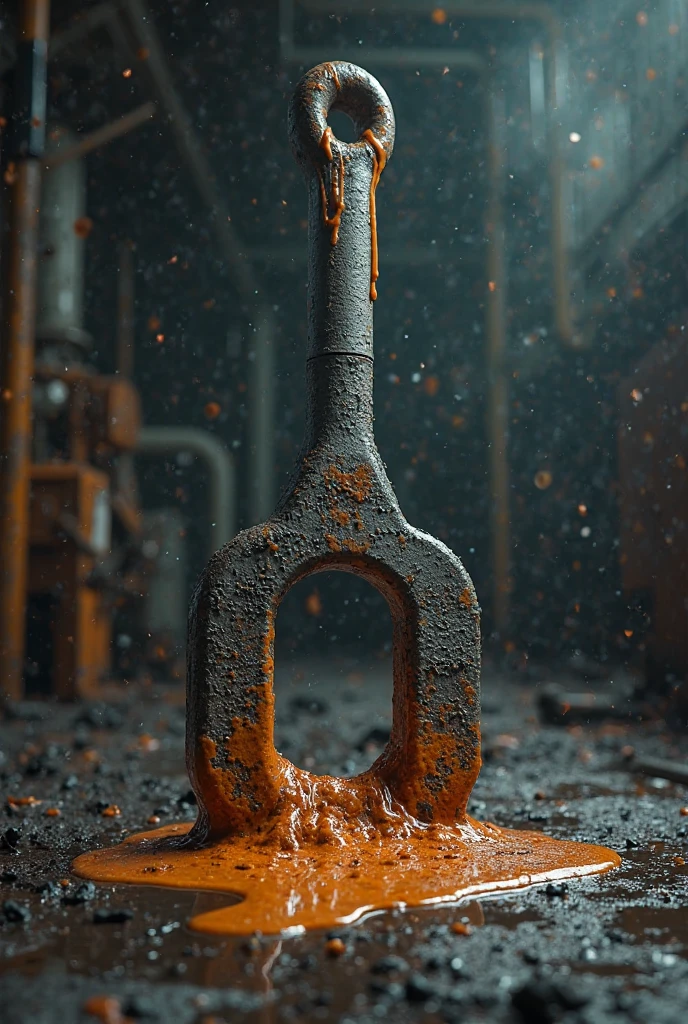Un écrou qui fond avec de l'acide 