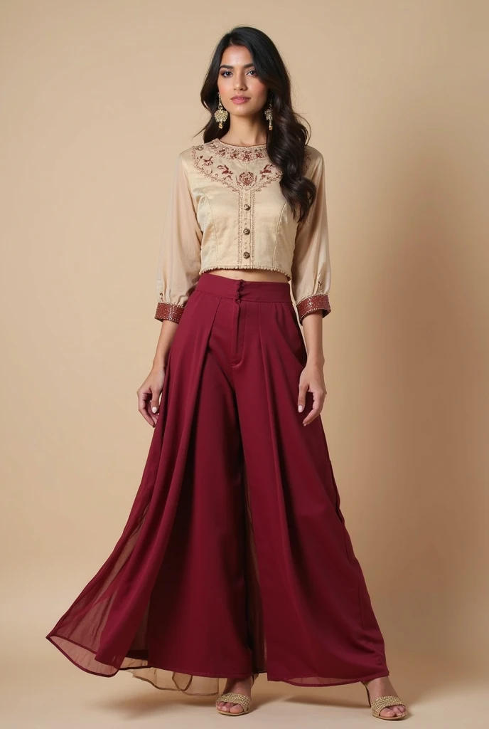 A beautiful young woman, Ananya Pandey wearing embroidery printed dark kurta Pink jeggings  body fit clothes full body view action pose  perfect anatomy,ultra detailed face and eyes, ultra sharp HDR, realistic realism, 8k