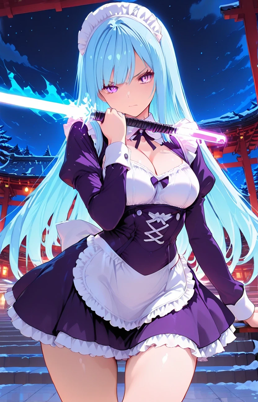 Anime girl with cyan hair and black clothes holding a split blade sword like a whip, she is slightly injured, having just come out of a fight, has an excited smile and a determined look, anime moe art style, art advanced digital anime, gothic maiden anime girl