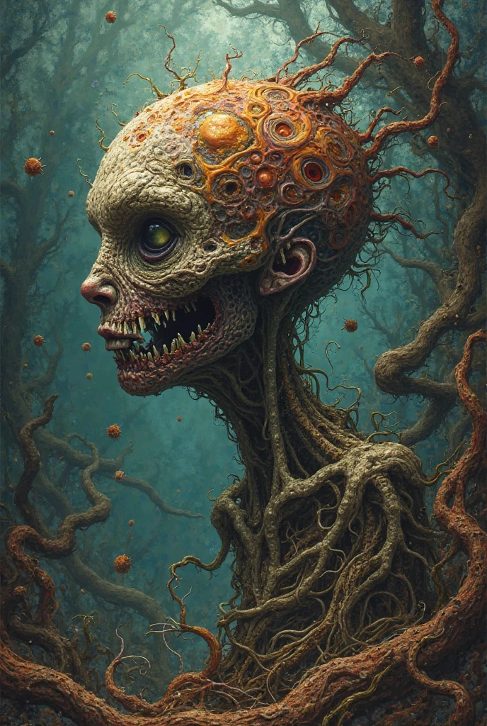 (masterpiece), (great), (Extremely fine), Wallpaper, viewer, Giger, flores, Baroque, octopus, ULTRA DEFINED, ultra realistic, transparent, Lovecraft, medusa, portrait, gothic, grotesque, intricate biomechanical details, shout, steampunk, glass, Ayami Kojima illustration