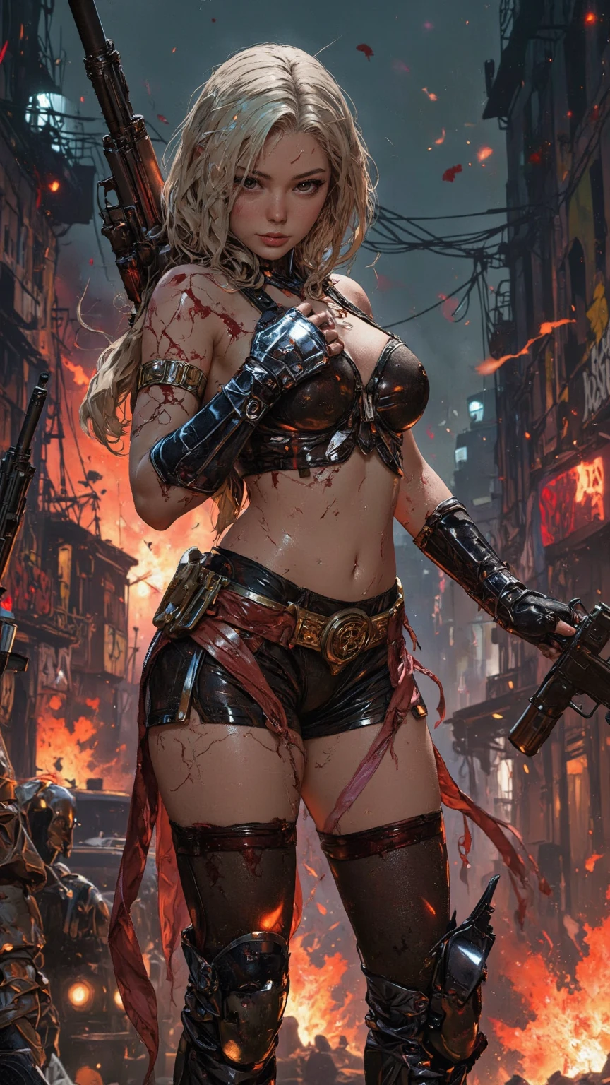 Crimson and black ink painting of Jess_Nigri as punk gothgirl, grey pupils, grim reaper, ninja, highly detailed, latex, fluid brush strokes, red tendrils, dispersion effect, fluid geometric pattern,  hexagons, ink splatter, perspective and horizon line, (hot boobies), pretty body, (((hot thin body))), (hot long legs), (((fullbody)), (high heels) 
(((sexy mini skirt)))