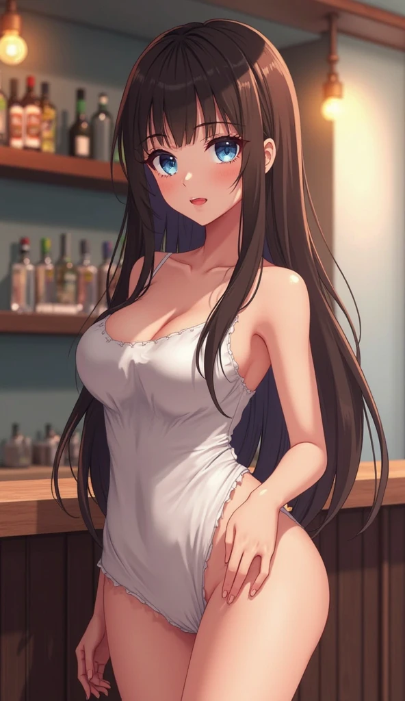(masutepiece: 1.3), (max resolution: 1.2), (Ultra HDTV: 1.2), cinematric light, 8K resolution, Detailed eyes and skin, detailed facial features, Perfect limbs、Perfect fingers、Anatomically accurate body, Fingers in natural shape, Realistic texture, (Sharp Focus: 1.2), (Focus on Face:1.2), Perfect Style, (Beautiful face, kawaii eyes, Clear eyes、realisticeyes), acurate, Anatomically correct, ノ Highly detailed facial and skin texture, Detailed eyes, Double eyelids, Thin eyebrows, glitter eyeliner: 1 Natural cheeks, Glossy skin, Fair skin: 1.2, (Glossy lips: 1.4), (Shy look: 1.2),Highly detailed facial and skin texture, Detailed eyes, Double eyelids, Natural cheeks, ,shiny lips: 1.4), (large breasts:1.5), Round Breasts, cleavage of the breast, Full body like, (red blush, embarrassed from:1.1), (shiny lips: 1.1),
((sitting on the chair, open legs)), ((pastel color, cute and adult bra, panties)), Neat and clean girl, 20yr old, 1 persons, cute, happy, Adult women, bangs flowing diagonally,
Brown hair, (), (),