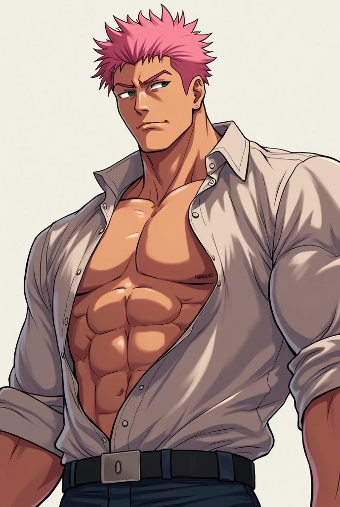 （The main character is taller than anyone else），（Wearing a sleeveless shirt and briefs），（masterpiece，best quality），1 person，boy，very shy，Face turned red，indifferent，muscular，delicate eyes，nude，(nude)，blue eyes，，short blue-purple hair，（Fluorescent lamp），Robust，Dark brown skin，（a color），（（In the dressing room）），Double，（hands hang down naturally），Turn slightly sideways，Anime ，anime wallpaper，Dilation of the pectoral muscles，Espalhe as pernas，sexy,(master part, best quality)，((Exaggerated bulge of muscles))，The protagonist very tall and his head almost reaches the ceiling，muscular characters, super buff and cool, tall and muscular, muscular!!, very buff, muscular attractive men, massive muscles, big muscle, Muscular men, anime handsome men, muscular!, gigachad muscles, muscular bodies, muscular character，