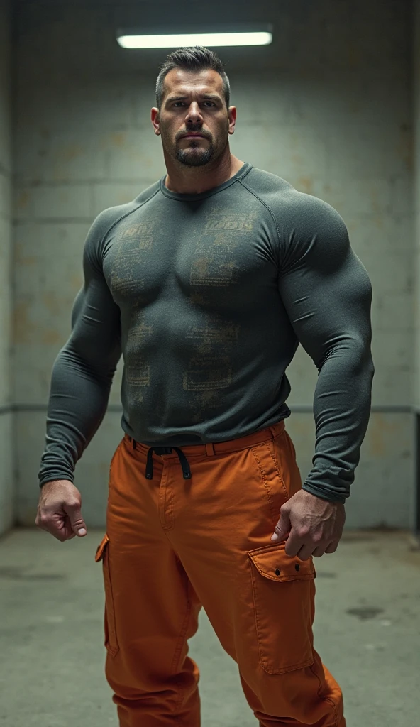 handsome man ohwx, ohwx man, (((alan ritchson))), muscular full body, veins, face detailed, bodybuilder, beard, shirtless, high definition, highly detailed. (((Beige jeans))), big bulge