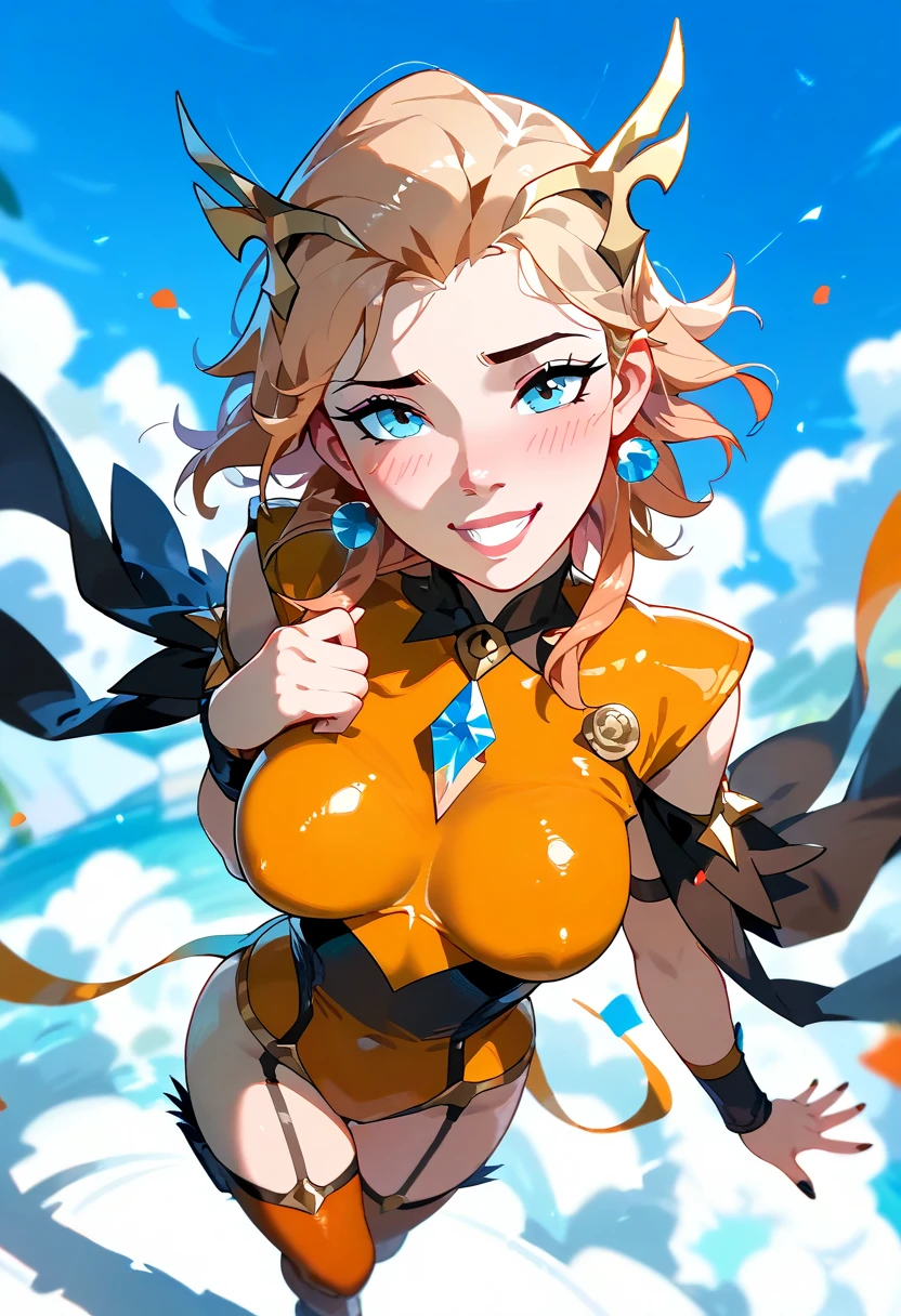 Cartoon image of a man in a golden bikini with cat ears, Long blonde boy, white glove, muscular, marin kitagawa fanart, by Kentaro Miura, shoun, fanart, digital anime art!!, pixiv 3dcg