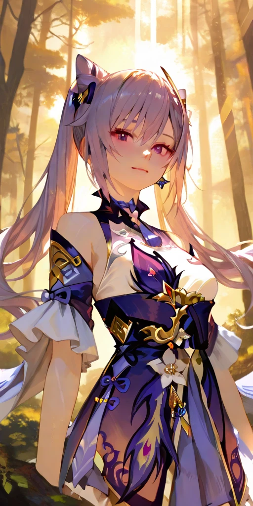 Close-up of a woman holding a sword in costume, Keqing from Genshin Impact, Zhongli from Genshin Impact, inspired by Park Hua, portrait knight of the zodiac girl, WLOP and Sakimichan, popular on CGSTATION, 8K high-quality detail art, (highly detailed numbers), extremely detailed Artgerm, fine detail. Girl Front