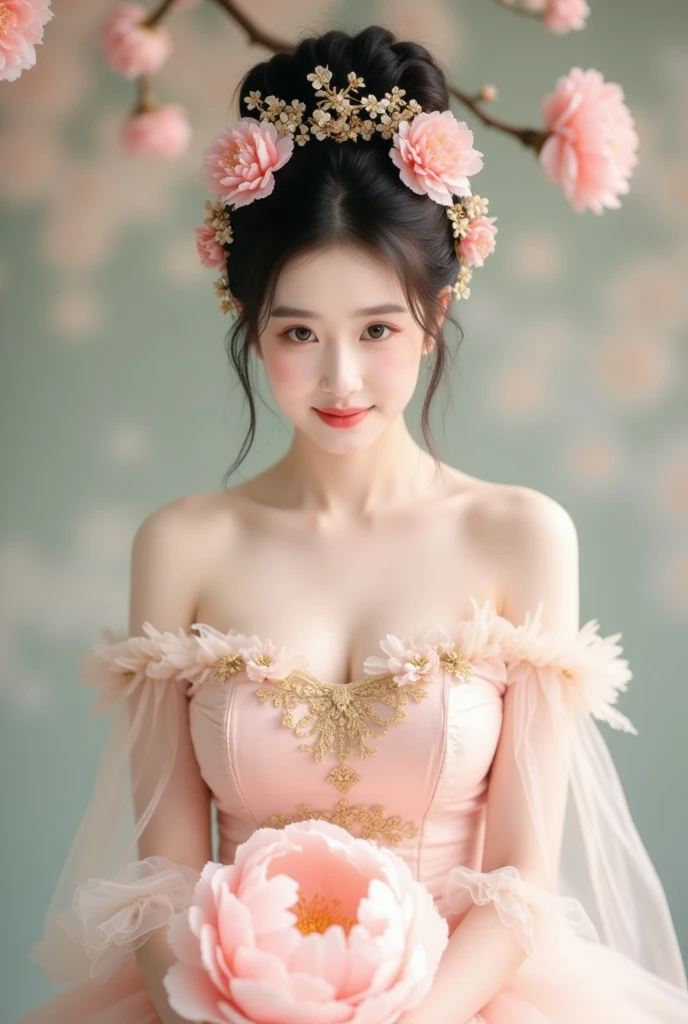 (top-quality、​masterpiece:1.2)、portraitures、Tiara on the head、full bodyesbian、huge tit、Happy smile、inside the house、25-year-old woman named Yiping in the garden:2、Pink Wedding Dresses、High-grade fabrics、Satin fabric、Floral embroidery、Church in the background、the same character、different costume、Different Angle、back lighting:1.5、More on rich skin:1.5、