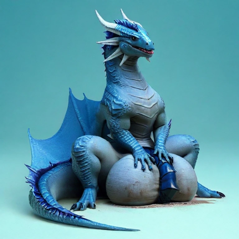 (high quality,4k,8k,highres,masterpiece:1.2),ultra-detailed,(realistic,photorealistic,photo-realistic:1.37),pixiv masterpiece,(intricate details), nsfw, chubby wet ((feral)) Dragon with highly detailed blue scales and Black fluffy hair, sitting, feral, stunningly sharp-focus, charming chubby body, curvy, huge ass, very big ass, wet ass, wide hips, huge thighs, enchanting black hue, swaying tail, impressive scales, powerful presence, mesmerizing beauty, sexy posture, well-defined claws, sinister-hearted, radiant aura, captivating artwork, artistically rendered, masterful strokes, attention to detail, tasteful composition, alluring charm, careful shading, great attention to anatomy, meticulous rendering, impeccable craftsmanship, vivid colors, perfect balance between realism and fantasy, wet, sweaty, big fluffy tail, thick tail, squish focus, Landscape shot, ((huge haunches, huge hips, huge thighs, huge ass)), ((hyper balls, huge balls, scaled balls)), [tojothetheif, narse, kitora]