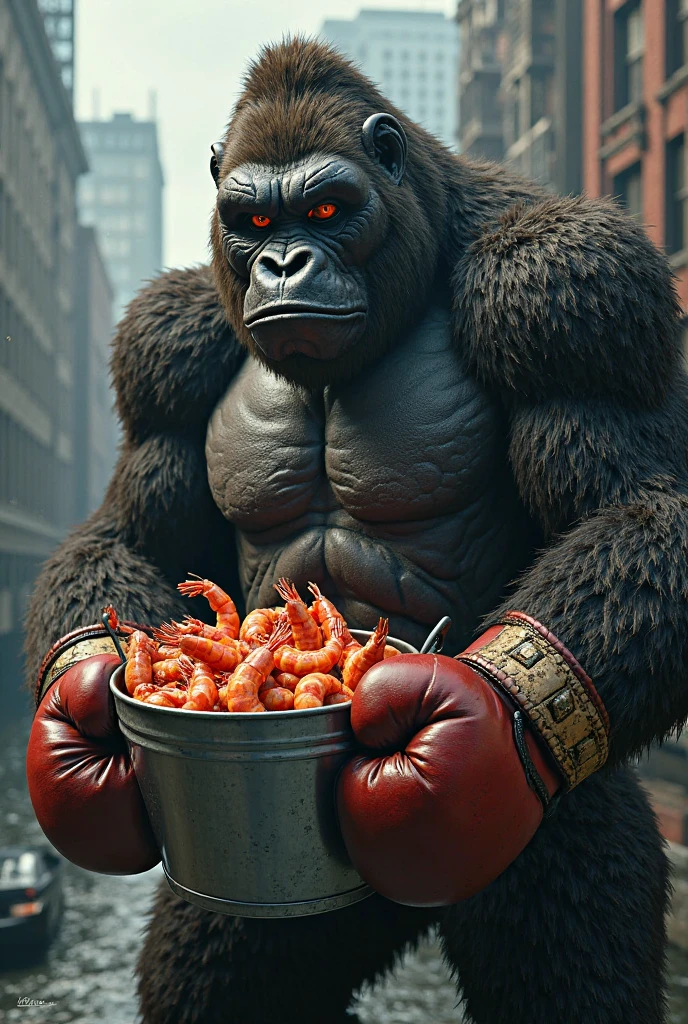 Donkey Kong on the restaurant, sitting on the table, monkey, by Frank Frazzetta