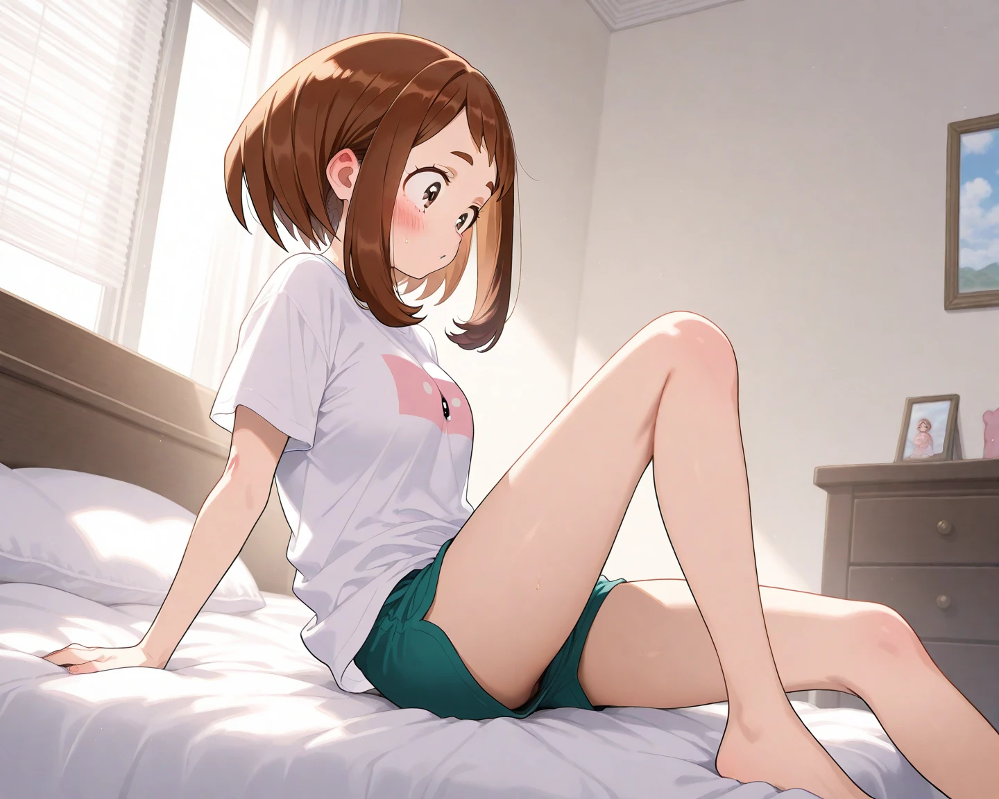 Mastepiece,masterpiece,highest quality,Super detailed,High resolution,8K Portrait,High definition CG of Unity 8k wallpaper,Cute,little:1.5,Loli:1.5,Highly detailed CG Unity 8k wallpaper,Realistic,Real person, Portrait Photography,Shiny skin,High definition、(16 years old:1.2),(1 girl),Beautiful clear eyes,extremely detailed description,Delicate face,Nice lips,Slim body,thin waist,Thin legs、(bed room:1.6),(blush:1.5),(Brown hair Medium long:1.3),(large breasts:1.2),((underwear:1.3),((M-shaped spread legs:1.3)),((knees up:1.5)),(spread legs:1.5))