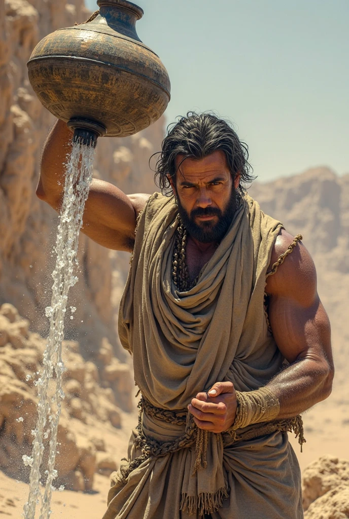Arafed stone statue of a man standing in a narrow cave, olhos de pedra, Cinematography by Denis Villeneuve, Esfinge ao longe, union (2012), Stillage de um videoclipe, Sociedade Secreta do Imperador, Directed by: Youssef Howayek, textura detalhada do terreno, tiro em IMAX, Bloqueador, tombs