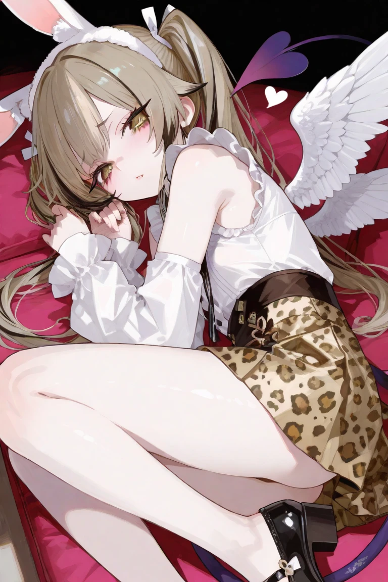 Genshin impact girl, lie in bed, gagged, tied tightly with big ropes, straitjacket
