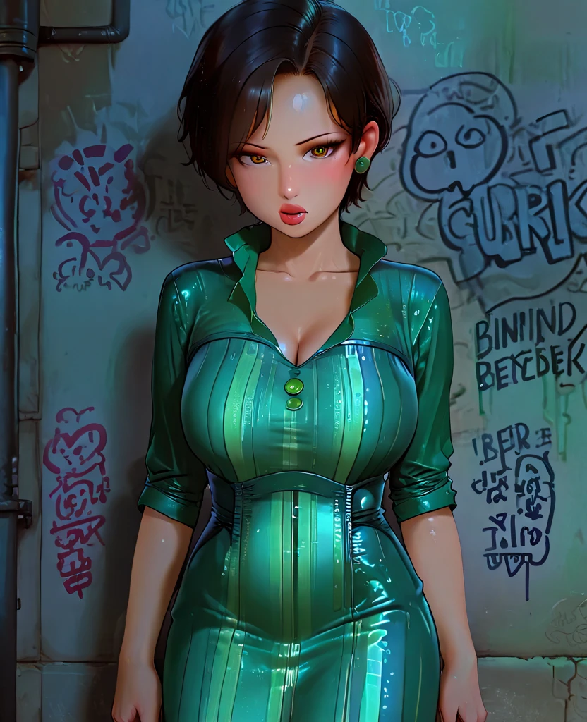 masterpiece,best quality, highly detailed, score_9, score_8_up, score_7_up, score_6_up,source anime,BREAK
velma,1girl, glasses, solo, breasts, brown hair, latex black, brown eyes, short hair, freckle (( big breasts) with show tits hard ))), lips, smile, turtleneck sweater, orange sweater, looking at viewer, bangs, parted lips, ((glowing cyberpunk goggles)), full body