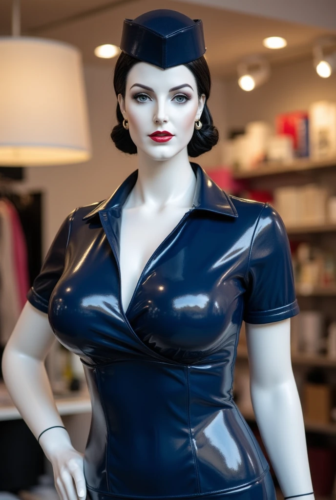 (ultra realistic,32k, masterpiece:1.2),(high detailed skin:1.1),( high quality:1.1),
(Busty curvy thicc mature Denise Milani, green eyes, jet-black hair, short hair, (looking at viewer, portrait:1.1), ((topless, exposed chest)), ((firm round breasts:1.3)), ((full breasts:1.3)), ((black leather pleated skirt:1.3)), ((short stiletto-heeled combat boots:1.3)), big_boltedontits, boltedontits,