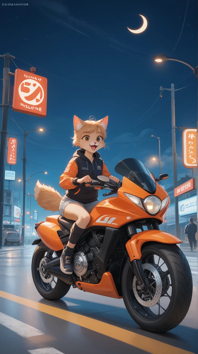 boy, cat, furry, bodyfur, bra, bottomless, gloves, boots, ride, motorcycle, helmet