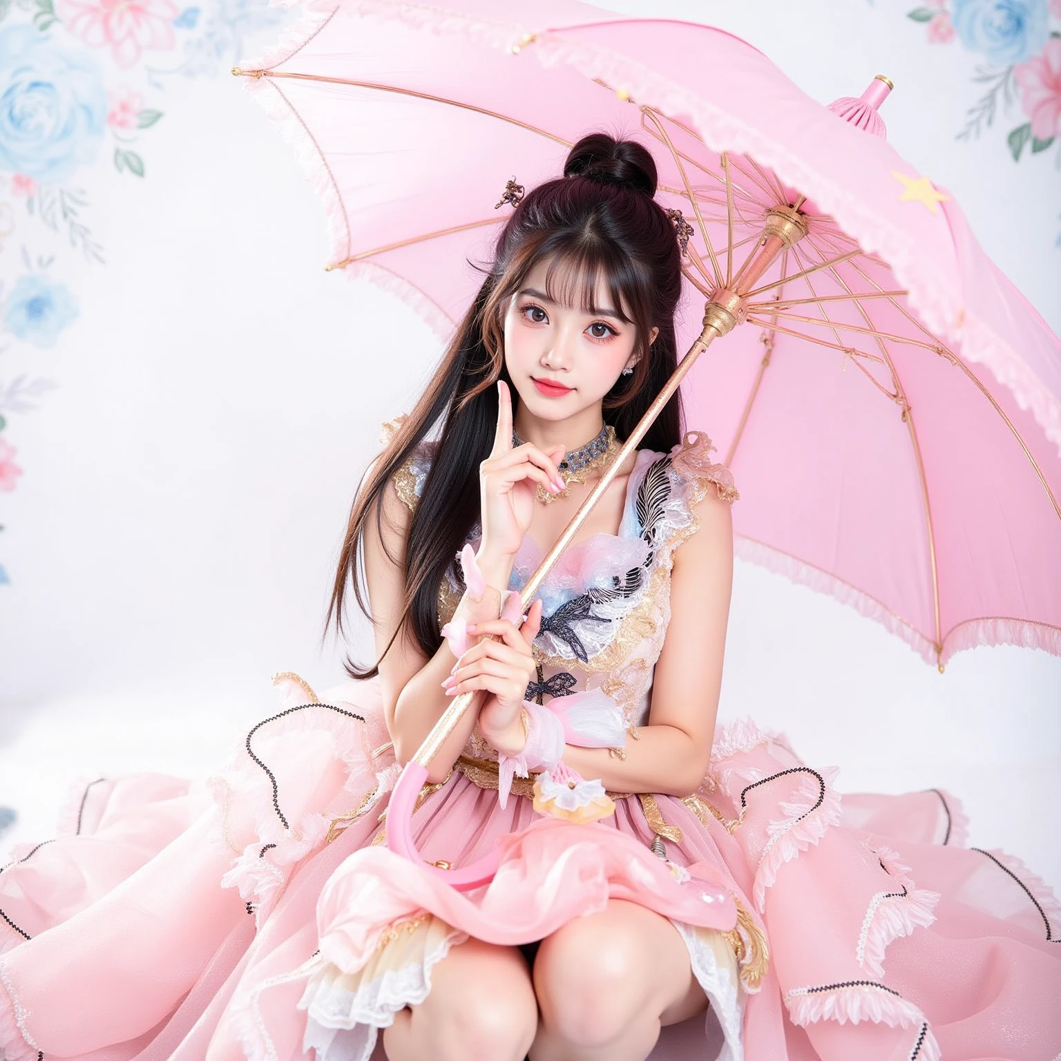 (full body:1.5)，(1girl:1.3),(view the viewer:1.4)，(anatomy correct:1.3),(Sitting on a turtle at sea :1.2),(Wearing traditional clothing from the Republic of China :1.2),( girl pointed thick heels and White lace calf socks :1.1)，(Accurate and perfect face:1.3),hyper HD, Ray traching, reflective light，structurally correct, Award-Awarded, high detail, lighten shade contrast, Face lighting ，cinmatic lighting, masterpiece, super detailing, high quality, high detail, best quality, 16k，High contrast,