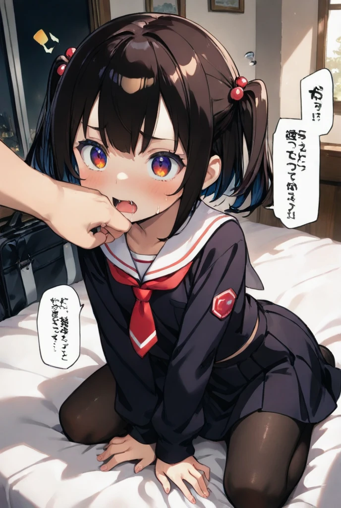 nsfw, (POV oral sex with cum:1.3), (deep throat:1.3), (intense perfect fellatio:1.2), :>=, (1boy, full by:1.2), a pure innocent girl, very cute face, like a idol, blush, (school uniform:1.1), look up at viewer with lovingly gaze, arms behind the back, in front of 1penis with between viewer's legs, (mouth on the viewer's crotch completely:1.3), (perfect keeling under the desk completely, body is perfect into the desk, face come out from under the desk:1.3), (face focus:1.2), (viewer is sitting, bare viewer:1.2), (under the desk with depth:1.3), in own room, viewer's legs in the picture, from above,