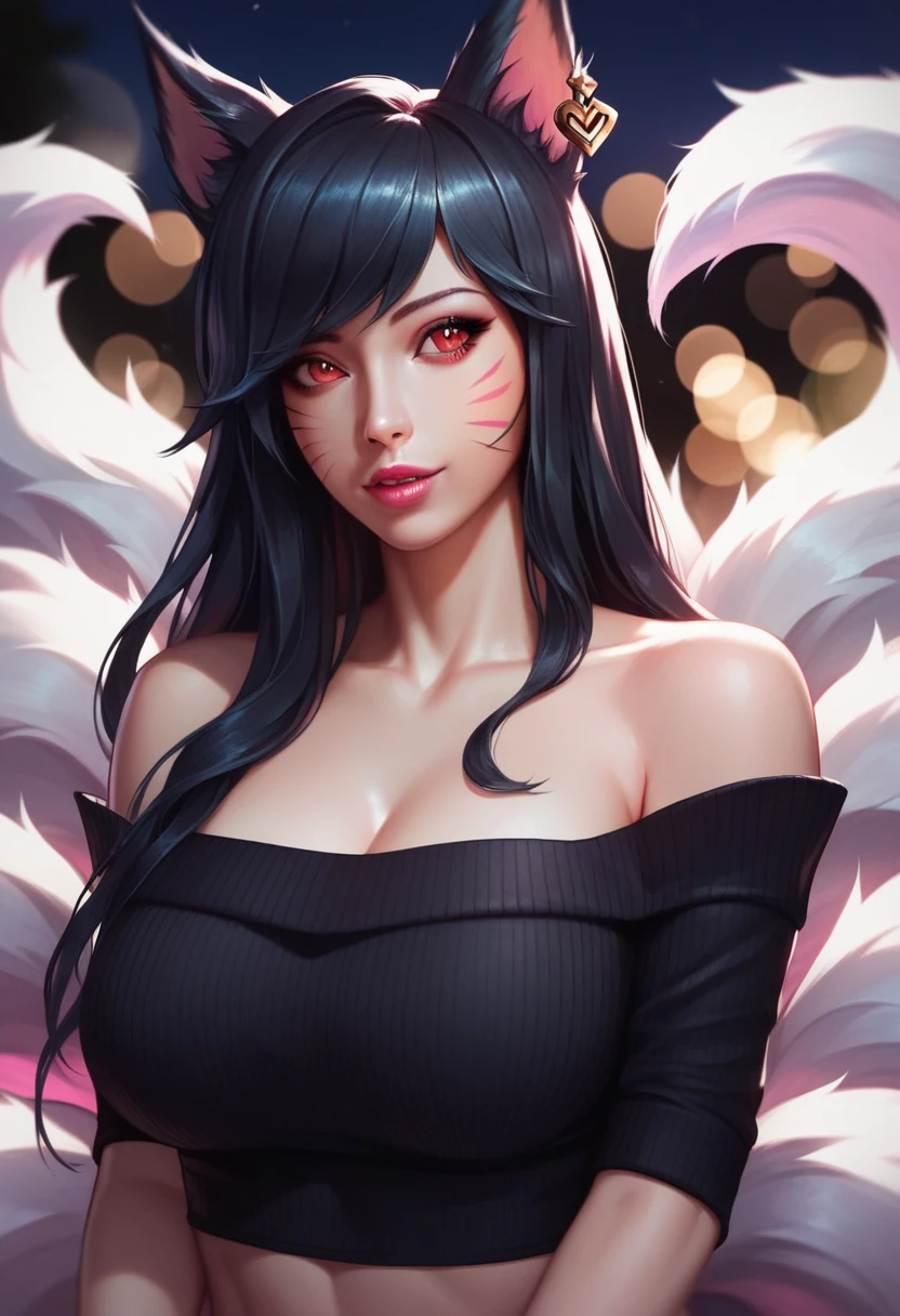 kitsune, huge breasts, cleavage