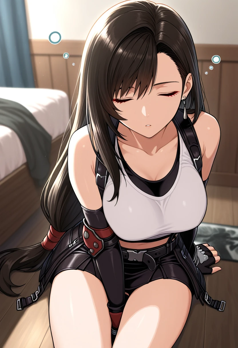 ((collar,leash,connected,bond,scared face)),black eyes,shorts,Top tank, Sex, hentai, vagina, Nipples, penis, sperm, How, naked body, blowjob, 2 guys fuck a girl in the mouth and vagina, side view, the girl was passed around in a circle, A lot of guys, Full body