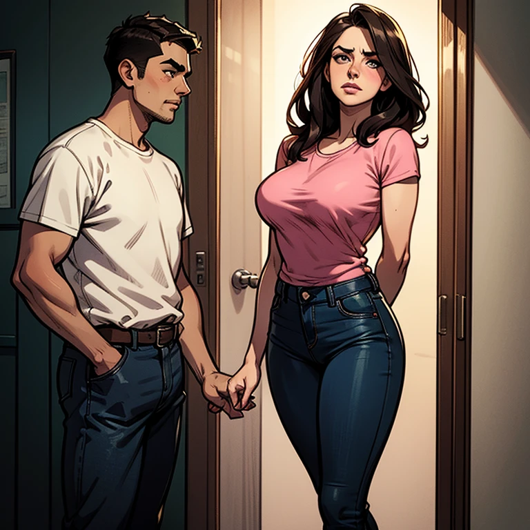 (masterpiece:1.3), (8K, Realistic, RAW Photos, Highest quality: 1.4), (One girl), Beautiful Face, (Realistic Face), (Black Hair, short hair:1.3), Beautiful hairstyle, Realistic eyes, Beautiful attention to detail, (Realistic Skin), Beautiful Skin, (sweater), Sex with a homeless man in an alley