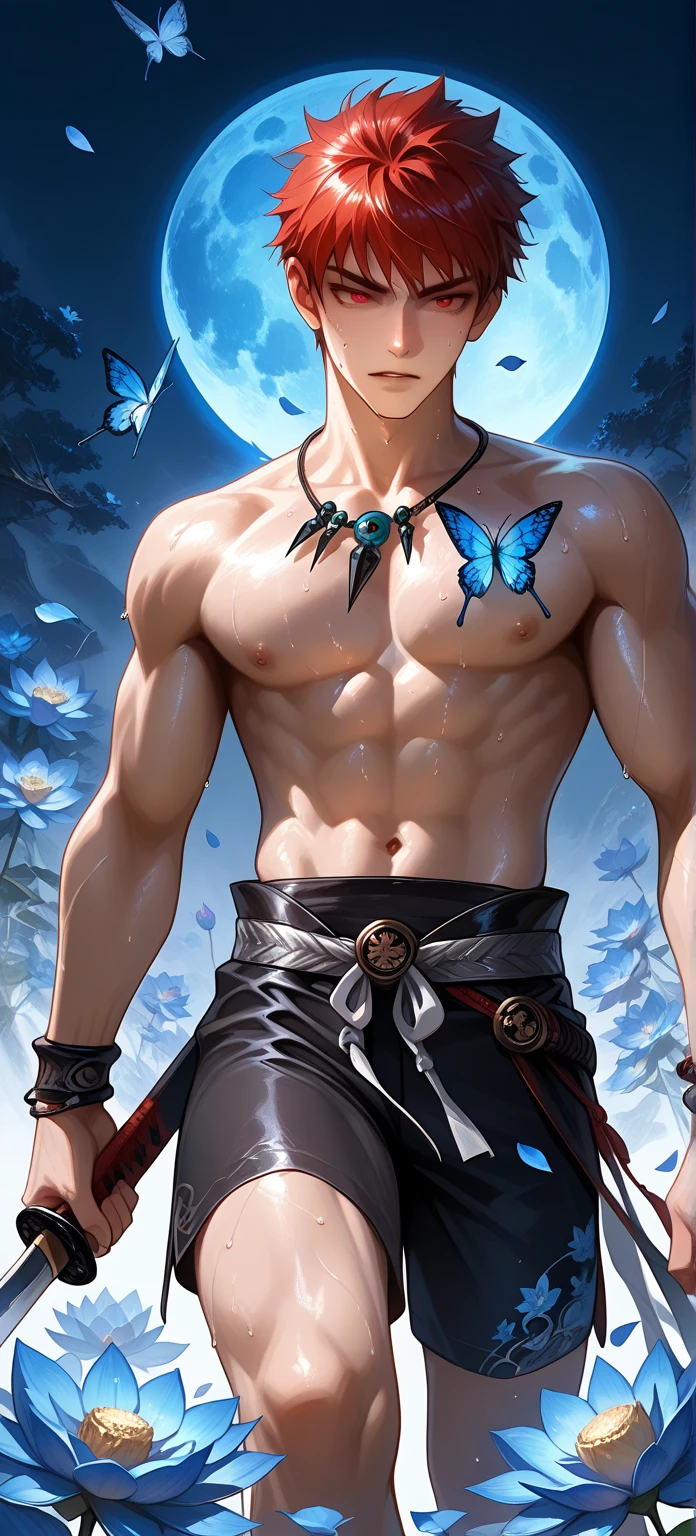 masterpiece, best quality, high quality, a tall muscular handsome young man, solo, perfect facial features, (short hairstyle:1.5), beautiful, gorgeous, wet, digital painting, Fantasy, Fine Art, Digital Art, Magical, Mystical, Ethereal, Unique Style, Highly Textured, Intricate Details, Vibrant Colors, absurdres, Dynamic Pose, Vigilant Stance, Fantasy Art, mythical creatures, Magic, Surreal, Symbolic, divine tattoos, (sexy gaze), looking at the viewers romantically,