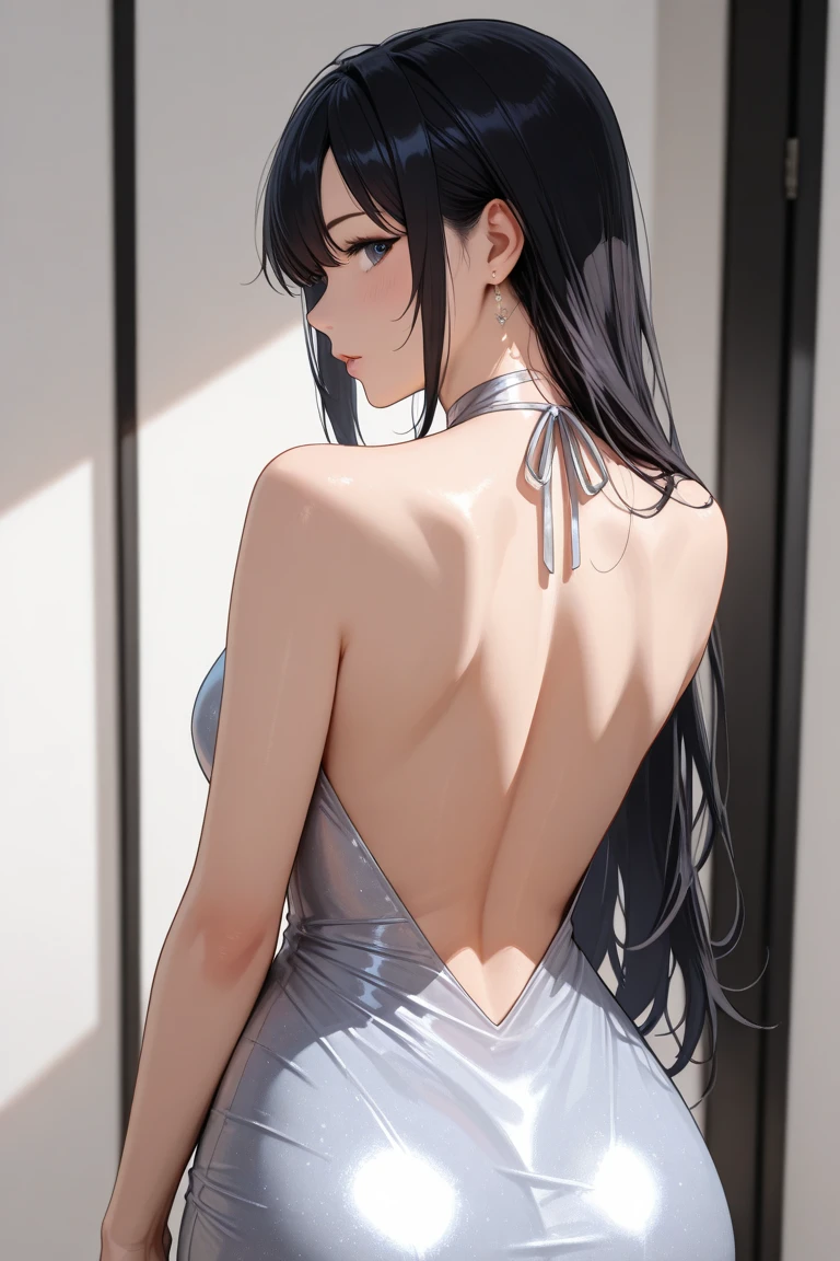 (masterpiece,high quality),2 girls,(The first person is 155cm tall,Slender body,Thin chest,Black hair ponytail,Slanted Eyes)(The second person is 165cm tall,Healthy sex appeal,Nice body,Large Breasts,Chestnut brown bob haircut,Drooping eyes)Leading the way,Anime,See each other,Embrace each other,Gentle idea-m chest,Wet shirt,(Standing on the lake),Morning Glow:1.2,Side view