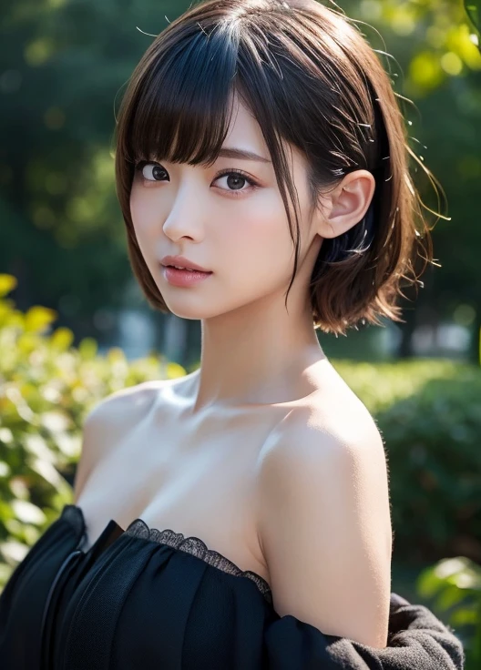 、(masterpiece, Highest品質, Highest, Official Art, beautifully、beautiful, exposed for a long time: 1.2), Smooth movement, Attractive patterns, 1 girl, black gothic dress、See-through dress、Upper Body close-up, Expose your shoulders, Japanese Girls, blush, Black lob hair, Portraiture, alone, Upper Body, Observing the observer, 詳細なbackground, Detailed face, Controlling the Wind, Dynamic pose, Aether Dynamics, background, Great atmosphere,blonde, Plump face,Random Pause, Big Breasts,Browsing Caution:1.8、(Browsing Caution:1.3),