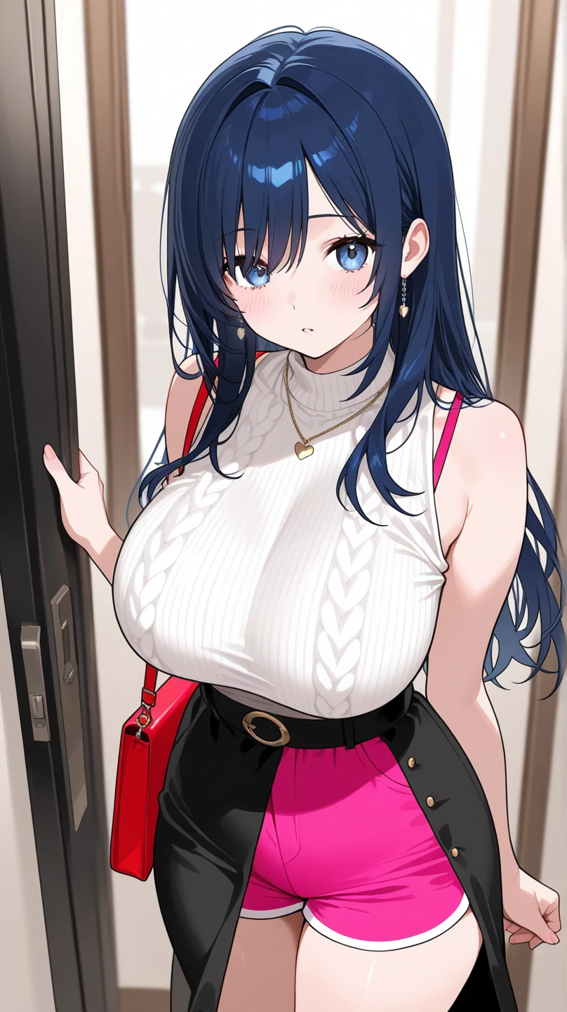My name is Yukiko.I am a white test woman with long Sky blue hair,red eye color.I am 1.62 cm tall . My breasts measure 300 cm, my waist 40 cm and my hips 200 cm. Dressed in a tight low-cut pink blouse along with short black shorts . With big breasts 300 cm
