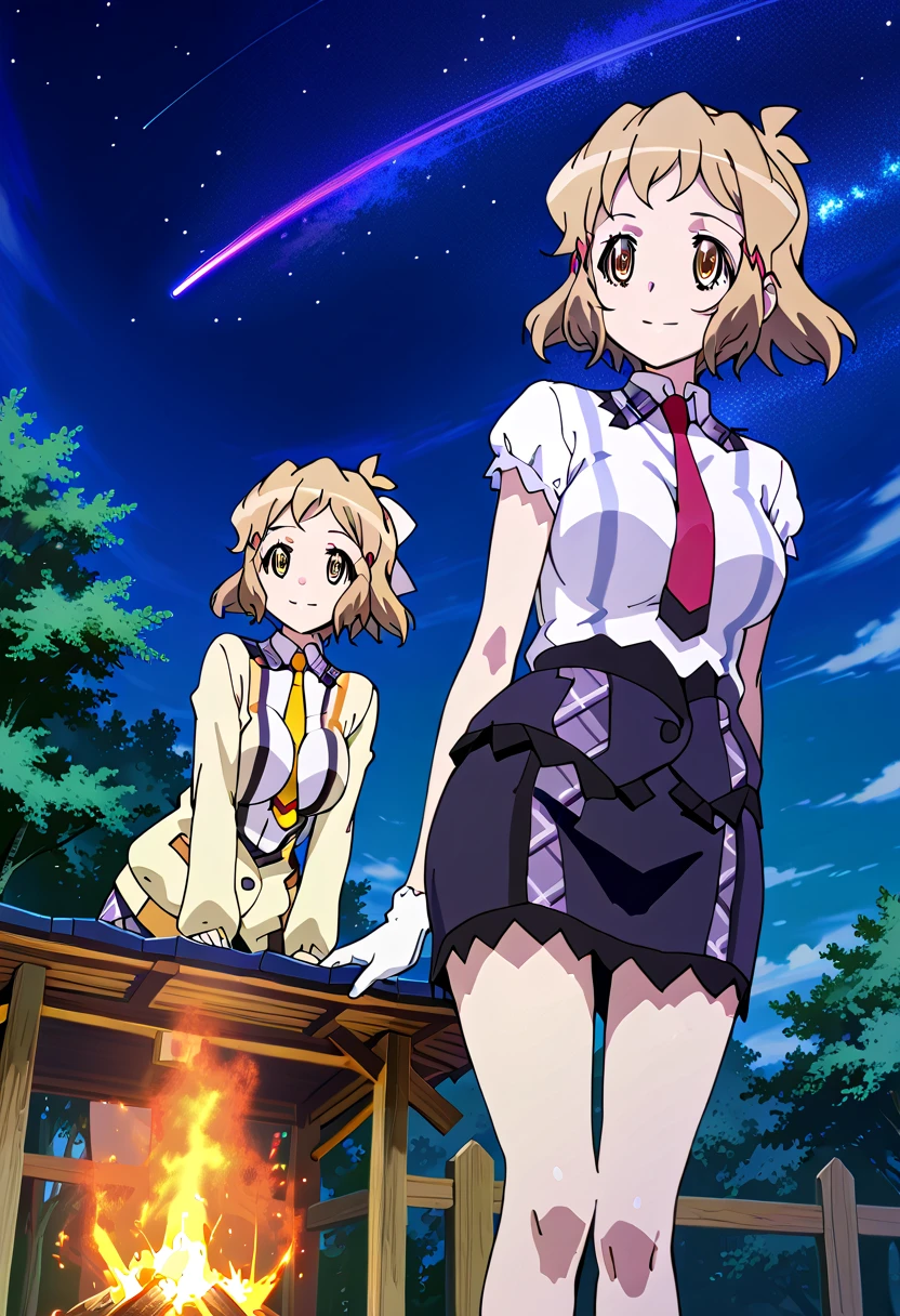 masterpiece, 1girl, pachira, twintails, dynamic angle, hugging own legs, floating, stars, space, blue clouds, glittery, cute, star \(symbol\), smile, smooth, best quality