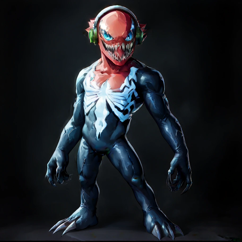 male, solo, ((((moxxie))), tail), solo anthro, male, detailed realistic photorealism, (by chunie:1), masterpiece, (best quality), (hi res, detailed, photorealistic:1.7), hyperrealistic, (detailed muscles:1.6),, ((sticking to wall)), (Spider-Man pose), looking at viewer, smile, flexing, (black suit:1.2), (perfect face, beautiful face), (white venom symbol on chest:1.3), (New York City skyline night:1.5), suspended in air,(( New York City:1.2)), ((red face)), (moxxie face only:1.6)), Venom, grin, ((cinematic lighting)), <lora:moxxie:1>, <lora:Symbiote:0.9>,