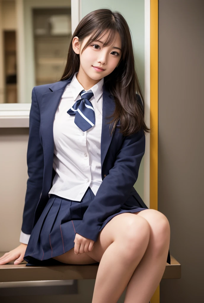 Navy High Socagic MIX Real、(Raw photography:1.2)、(Photorealsitic:1.4)、The beauty of beautiful details and delicate facial expressions、a blond、((Panties are visible))(Squatting panty shots)piercings Lascivious detailed eyes、huge filesize、ultra-detailliert、hight resolution、Transcendent beauty top-quality、masterpiece、、(Japanese girls' high school uniform))、Very detailed expression Magnificent、finely detail、Highly detailed face movie lighting、17 years old girl、front facing、((dynamicposes)))、(Sitting on legs with bent knees))、pleatedskirt、blazers、Sexy upper eyes、Panties、Intense bite、white pants words、