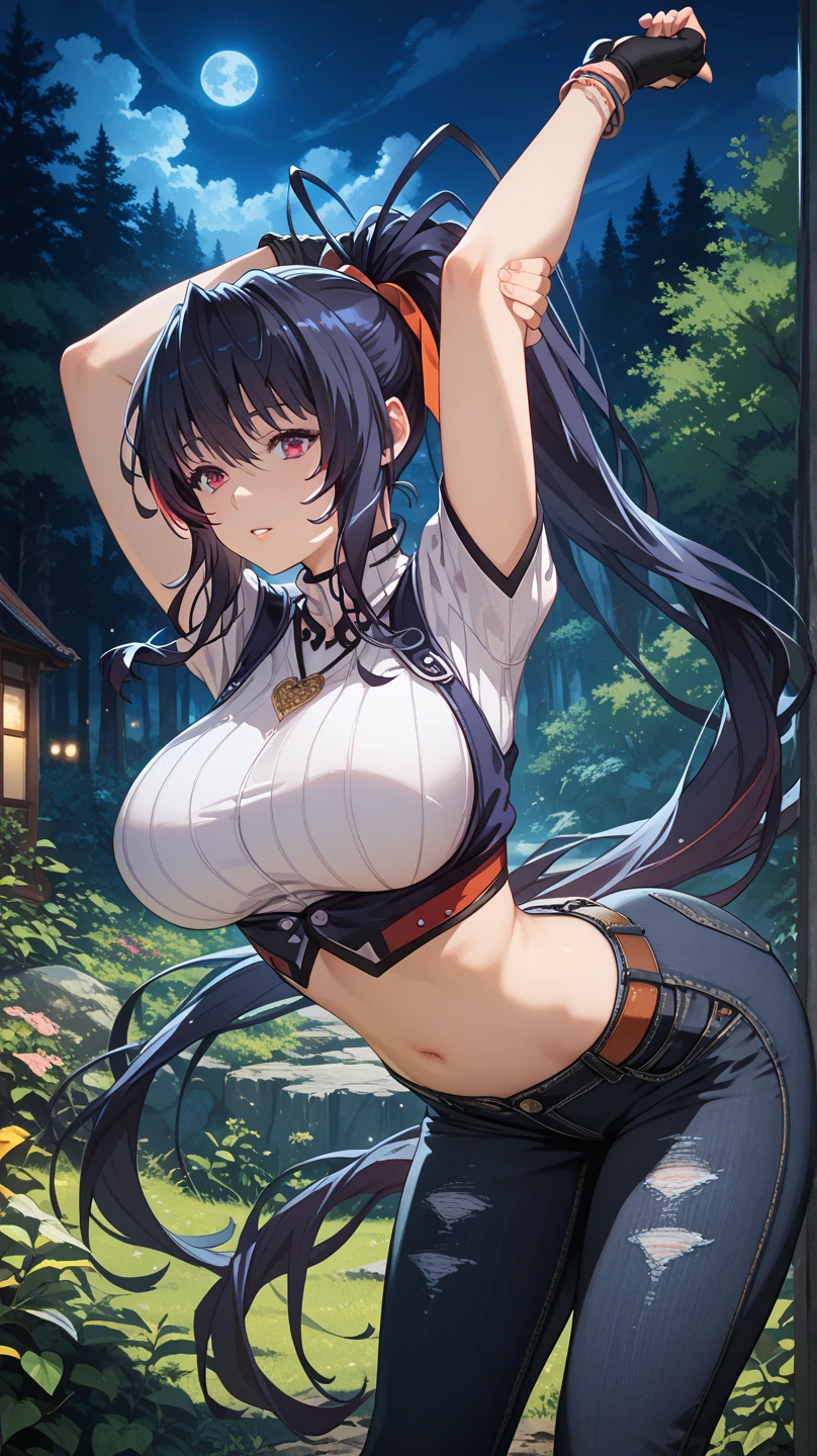 {{masterpiece, best quality, Extremely detailed CG, Unity 8K wallpaper, Movie Lighting}}, Traditional Chinese ink painting, 1 Girl, 1 baby, Young woman holding a baby, whole body, Ancient buildings, Blue sky, sunny, Wooden construction, Prominent protagonist, Smile, big eyes, Beautiful and delicate eyes, (Large Breasts, cleveage), Round butt, Looking at the audience, Long eyelashes,