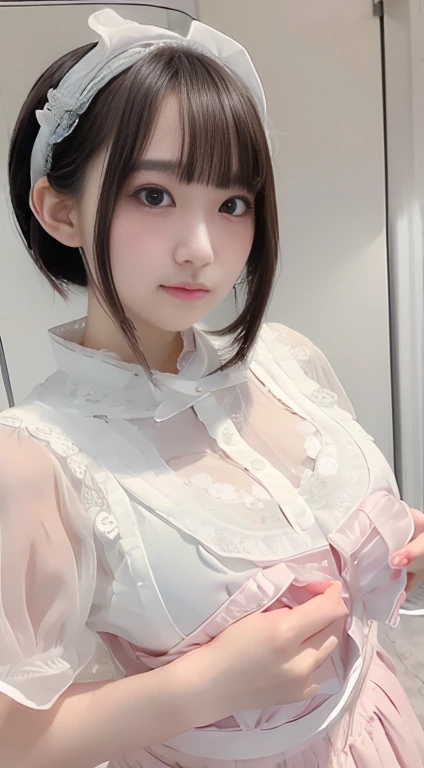 A beautiful girl with a super cute face and big breasts、A cute, tsundere girl with beautiful breasts、The highest standard of ultra-high definition full-body photos、(Small face)、No makeup、Sexy lips、Chignon hairstyle、Her body is super slender but her breasts are super beautiful、A sleeveless camisole dress on a bare body、Large-scale celebrity party、A transparent dress fashion that brings out the best in beautiful breasts、Extremely beautiful, slim waist、The enchanting transparent panties fall off from behind, revealing the beautiful crotch