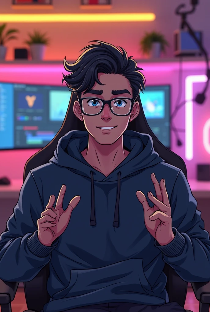 Intellectual Hand Some A breathtakingly handsome anime-style Indian male character with ...