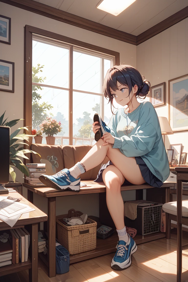 Unemployed girl who has been holed up in her room for many years、Dirty room