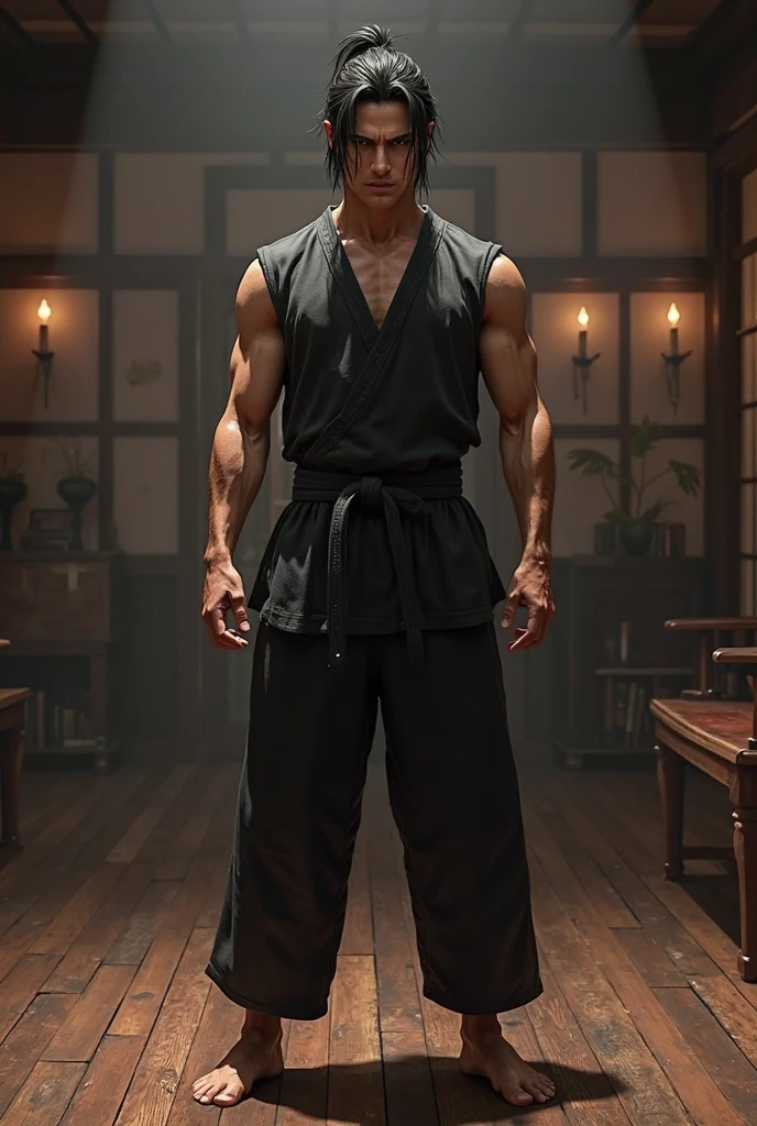 wide angle,1 person,Handsome韩国电影男明星,Ji Jinxi,Korean traditional clothing,barefoot,Handsome,Engraved details, rough skin texture, strong and muscular,White wet and transparent,Open,chiseled muscles, muscular body, majestic man, Masculine and strong, Six-pack abs,Ji Jinxi's body, perfect muscle structure,real texture,(8K, masterpiece, best quality, High resolution, super detailed)Korean Royal Palace,garden,night,Candle,moonlight,(face camera,Front view,full body pictures)