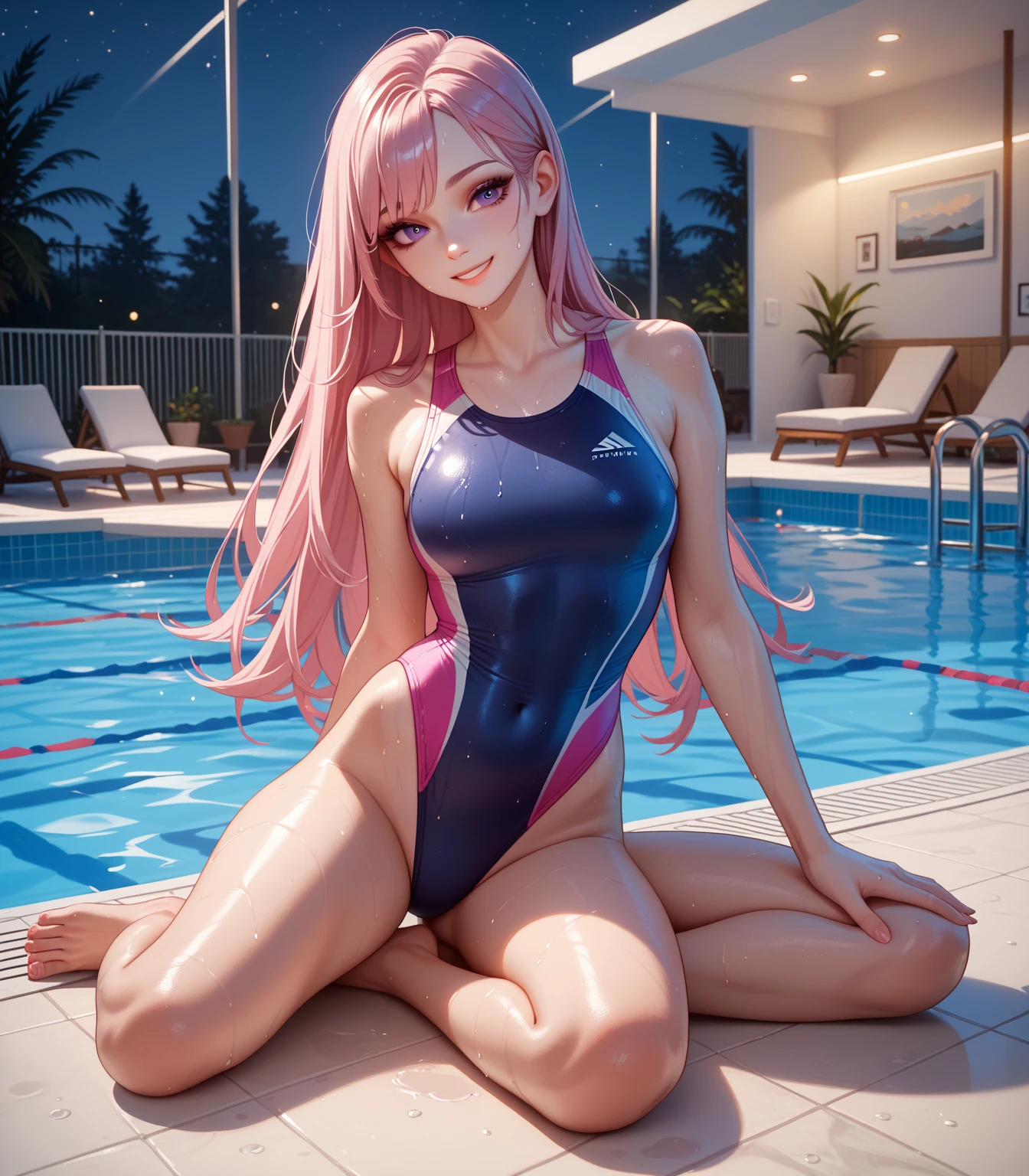 Pool girl Masturbation With her legs open wetsuit
