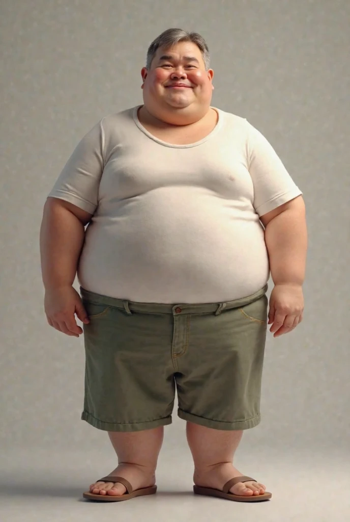 Photorealistic middle-aged obese Japanese male、Single eyelid、50th Generation、Metabolic、Short black mustache、Short black buzz cut、Square face、whole body、Fat-laden muscle bear、Homosexuals、Full Body、Fat and hulking、Thick, short legs with muscle and fat、Short, thick arms with muscle and fat、Square, thick face、Round waist with muscle and fat、A thick belly with muscle and fat、Dark, tanned skin、Hairy、Large chest and thick waist due to muscle and fat、Thick boar neck、Thick Ass、A firm, taut and plump body、M-shaped baldness、Middle Age、Yellow race and dark skin、Metabolic、father、Father、father、Thin hair、has narrow eyes、Erotic、He was wearing white briefs and had some urine stains around his genitals.、Standing with one arm folded behind his back、It is tied in a tortoiseshell pattern with a thick rope.、Side view, facing towards the viewer、Ultra-realistic high quality、Highest quality, Anatomically correct, Ahegao, tears, I want to cry, Character portrait,