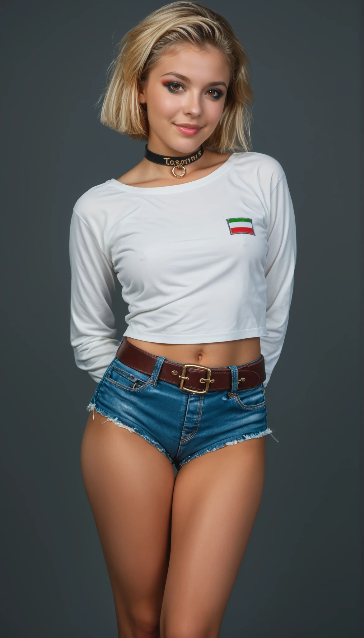 score_9, score_8_up, score_7_up, BREAK, (outdoor, summer day:1.2), head tilt back, leaning against wall, leg bend, cute, round face, long black twintail hair, alternative vibe, 25 year old, (Italian female:1.3), medium olive skin, high cheekbones, stunning brown eyes, extra large breasts, subtle cleavage, (cozy lounge), oversized white crop top, mini skirt, dynamic angle, vibrant lighting, high contrast, dramatic shadows, highly detailed, detailed skin, depth of field, film grain,