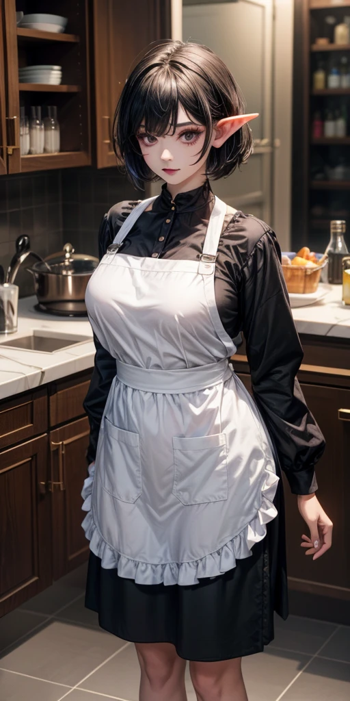 (NSFW), 1womanl, Solo, 24 year old, 7headed body, (cute face), (Ideal ratio body proportions), ((Composition from head to thigh)), resturant, ((sideways Facing)), (((emphasis on the buttocks))), (((Cook Uniform))), ((onepiece)), erectile nipple, Sexy body, Wet, Smiling smile, short-hair, Dark hair, small tits, A slender, Small buttocks, beauty legs, Skinny Legs, surrealism, Cinematic lighting, depth of fields, One-person viewpoint, F/1.8, 135 mm, nffsw, masutepiece, ccurate, ((Anatomically correct)), Textured skin, Super Detail, high details, High quality, awardwinning, Best Quality, hight resolution, 8K