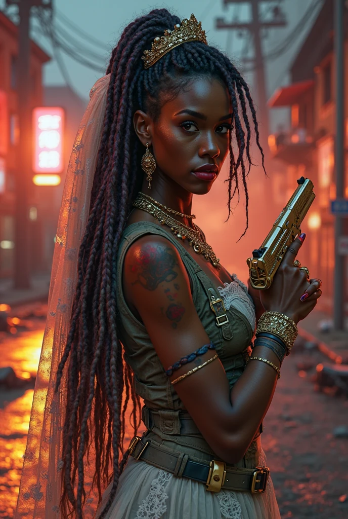 There's a sexzy indian 1woman with a steam-powered dusky skin, with big boobs,Royal look, arte conceitual street punk, sexzy full body view top to bottom, seated on queen chair, low angle , slim body, breathtaking beauty, vibrant, comprehensive cinematic, 8k, cinematic lighting, best quality, 4k,fog background ,arte street punk digital, arte street punk urban city area, Wojtek FUS, arte digital steampunk, detailed wild steampunk illustration, Portrait of a gold and copper chained woman, arte street punk, estilo de arte dieselpunk, cyberpunk street punk, estilo de fantasia street punk, Arte digital altamente detalhada em 4k, sci-fi street punk,clear relastic eyes