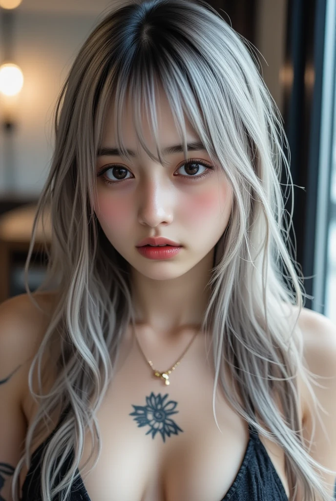 (Browsing Caution:1,4),Mix 4, (8k, RAWphotograph, Highest quality, Tabletop: 1.45), (Realistic, Realistic: 1.37),illumination, night, プロのillumination, photographn mapping, Radio City, Physically Based Rendering, Gradient Brunette, 高品質のphotograph, High resolution, 1080P, (Detailed facial depiction), (Detailed description of the hand), (Delicate CG), Extreme light and shadow, Rich details, (Detailed facial features), (Highest quality), Look in front of you, Highly detailed face, Highly detailed lips,  超High resolution, (truth: 1.4), photograph, 1 Girl, [(sad)],  , Thin limbs, movie, Cool pose, I Cup, Highest qualityな完璧なボディ, photographのような, (1 Girl: 1.3), Perfect balance, (Huge, Perfect breasts, Areola),(Realistic, Realistic:1.37),One Girl, Cowboy Shot,Professional Lighting, Photon Mapping, Radio City, RAWphotograph、(Realistic:1.4)、Octane Rendering、Complex 3D rendering with ultra-detail, Studio Soft Light, Rim Light, Crisp details, Super detailed, Realistic skin texture, detailed aspects, Beautiful details in the eyes, Highly detailed CG Unity 16k wallpaper, Compensate, (Detailed Background:1.2),Highest quality, 超High resolution, Tabletop, One Girl, One Girl,alone, Upper Body,Show Viewer, White Background, Bobcut, short hair, Multicolored Hair, Compensate , Lips parted, Black Lips, eyeliner, Gothic, Goth Girl,((Silver hair color:1.6)),(((Completely naked))),(((nsfw))),((Small breasts:1.4)),(((Completely naked))),(Above the waist),((Black Background:1.4))