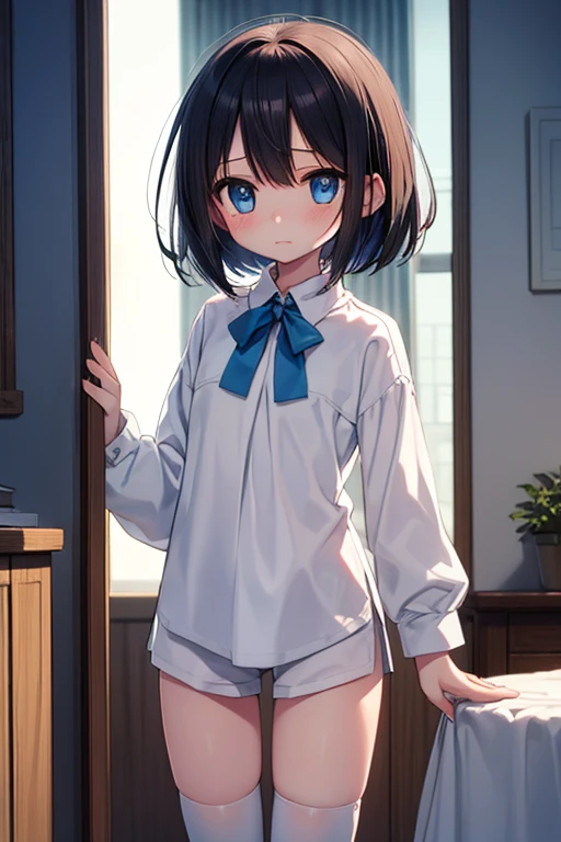 (Masterpiece、high resolution)、(Multiple Girls)、Elementary school girl、8-year-old、Flat Chest、Black Hair、short hair、Light blue eyes、White sticky、Embarrassed look（1 person）Exposed nipples、 Navy blue see-through school swimsuit, school classroom, standing pose, dynamic angle, black gal(Dark Skin:1.2)、(correction:1.1)、（short、small、small：1.2）、Cowgirl、Crouch、Leg spread、（Spread your legs、Open legs、Knee Raising：1.3）、between legs、perineum、Super detailed、Bright colors、Very beautiful detailed anime faces and eyes、It looks straight、;d、Shiny skin、(8k、RAW Photos、Highest quality、masterpiece:1.2)、(Highly detailed 8K wallpapers)、shape、Professional Lighting、Sharp focus、Written boundary depth、