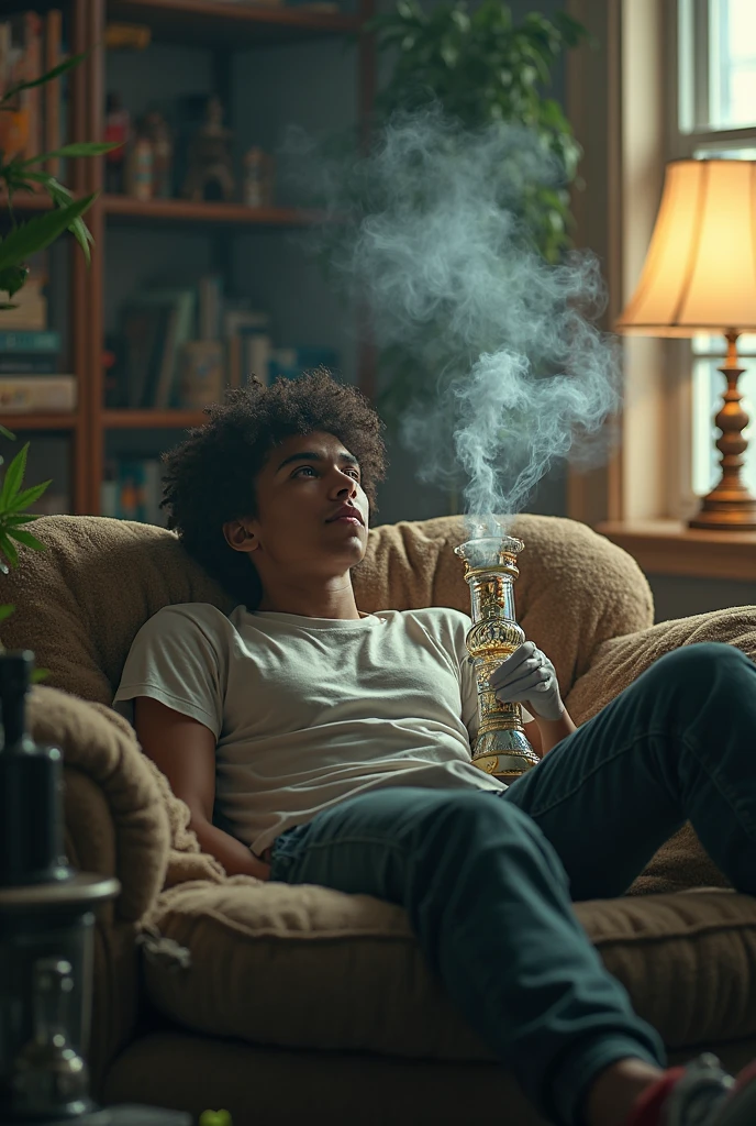 A pack of cigarettes accompanied by a cup of black coffee on the table of a handsome man with short black hair sitting on a chair while smoking