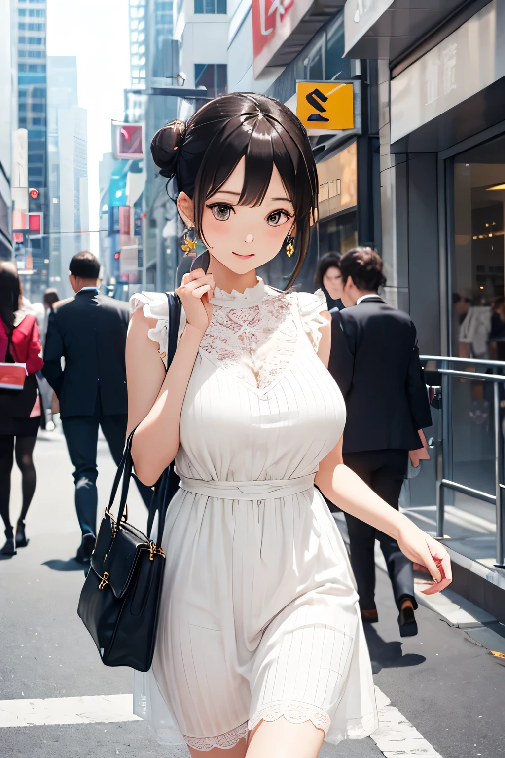 Highest quality、High resolution、Detailed Background、(Beautiful face in every detail:1.4)、Anatomically correct、(Detailed facial expressions)、(Detailed eyes:1.2)、Teenage beauty、(Highly detailed face:1.2)、Perfect body line、well-groomed eyebrowodel pose、A big smile、Cowboy Shot、Shibuya、Harajuku、Kobe、

(Beautiful model girl on the background of landmarks:1.5)、

It is also recommended to incorporate designs such as lace and embroidery.、We also recommend trying different designs, such as tight skirts or pleated skirts.、A shirt dress is a versatile item that can be worn on its own, making it comfortable to wear and can also be worn casually or formally.、Add a belt to mark your waist or accessorize to create a unique look.、Cami dresses are the perfect item for summer.、Updos and downdos etc.々Let&#39;s try out different styles、Natural makeup and gorgeous makeup々There is a makeup、very beautiful
