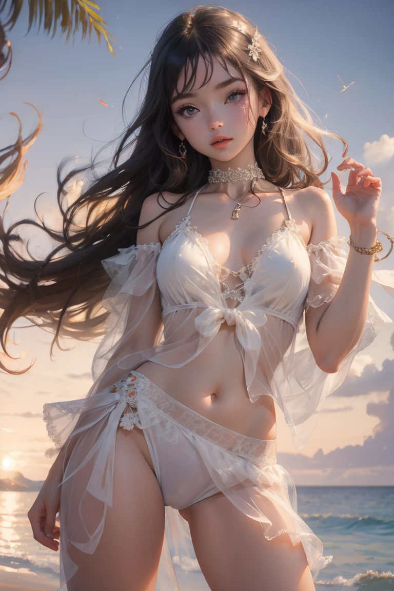 ((best quality)), ((master piece)), (detailed:1.4), 3D, Beautiful female figure,HDR(high dynamic range),ray tracing,NVIDIA RTX,super resolution,unreal 5,Scattered beneath the surface、PBR texture、post-processed、anisotropic filtering、Depth of bounds written、Maximum clarity and sharpness、multilayer texture、Albedo and specular maps、surface coloring、Accurate simulation of light-matter interactions、perfectly proportioned、octane rendering、two color light、Large Diameter、Low ISO、White balance、Rule of thirds、8K students、 (I can see the panties in my underwear、Show off your underwear panties、Please show me your underwear panties!!)、 (She wears a beautiful, delicate and luxurious Japanese dress with many slits.、Underwear panties visible from beautiful, delicate and luxurious Japanese clothes with slits、She is wearing a luxurious Japanese dress with her chest exposed and her breasts and nipples visible.、Wearing delicate and sexy luxurious Japanese clothes、The skirt is fluttering in the wind)、(Very cute beautiful sexy beautiful girl、very cute beautiful erotic beautiful girl)、 (Very cute Japan woman、very beautiful Japanese woman、famous idol、Japanese woman with a very beautiful face、Japanese woman with a very cute face)、Perfectly proportioned like a gravure idol、Dazzling super beautiful super long blonde silky hair、wavy hair、big chest、have bangs、E cup、beautiful 22 years old、Cute smile、shy smile、full body photo、 (Big, beautiful, shining blue eyes、the whole body is wet with water、I'm sweaty from exercising and my clothes and whole body are wet.)、((Her breasts are exposed and her nipples are visible, her arms are crossed in front of her chest, her legs are spread wide, and her underwear panties are visible from the front.))