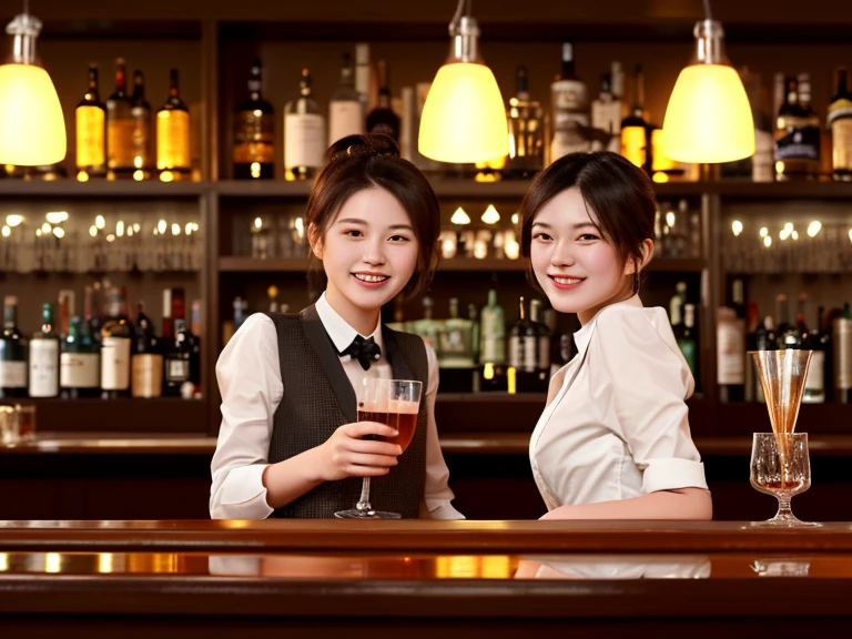 Customers drinking at a pub