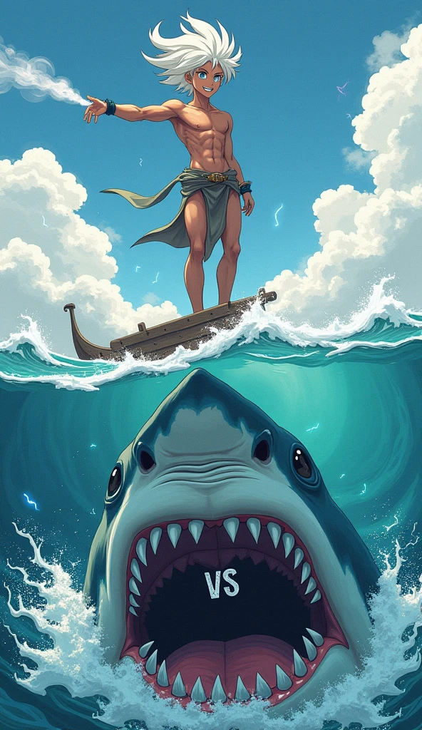 Logo of mythological man taming a shark

