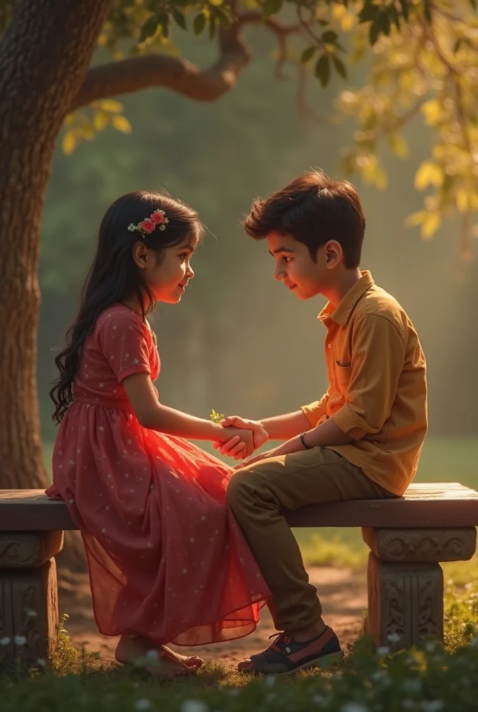 A boy name Lalit purposing to a girl name sofiya the name is written on there's dress